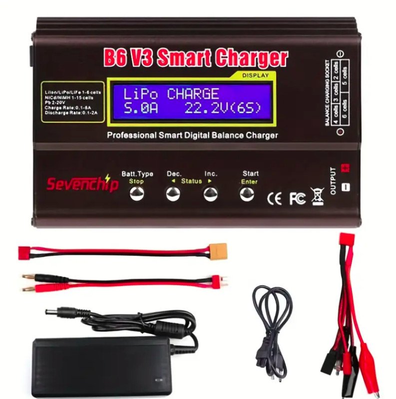 img-1742651103-25e0607fa3f0.jpg Punjač lipo baterija airsoft RC dron B6 li-po litij - Slika 1